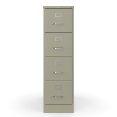 Quill Brand® 4-Drawer Vertical File Cabinet, Locking, Letter, Putty/Beige, 22"D (22336D)