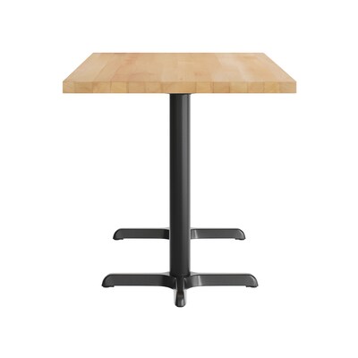 Flash Furniture Bennett Wooden Commercial Indoor Table, 60" x 30", Natural Top/Black Base (GSF3060NTT2222)