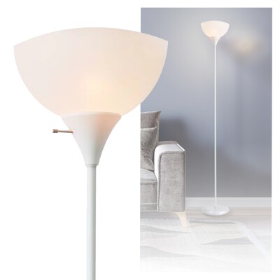 Newhouse Lighting Joey Torchiere Floor Lamp, White (NHFL-JO-WH)
