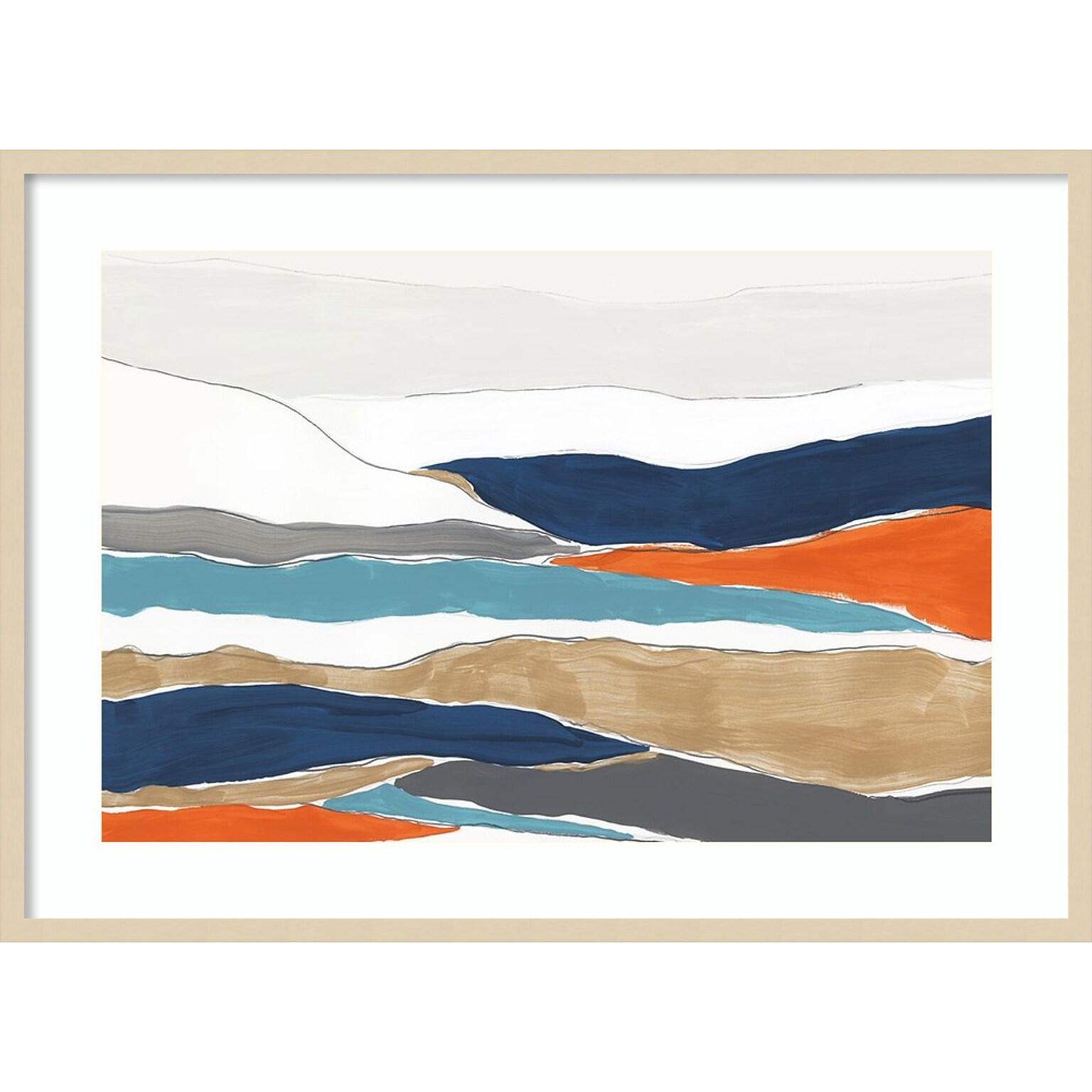 Amanti Art Orange Rolling Hills II by PI Studio Wood Framed Wall Art Print, 41 x 30 (A42675535439)