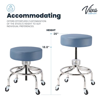 Viva Comfort Armless Vinyl Medical and Lab Stool, Blue (ADI910-02-BLU-MK)