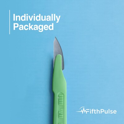FifthPulse Sterile Disposable Scalpel, Stainless Steel #23 Blade Size, 10 Pack (FMN100612)