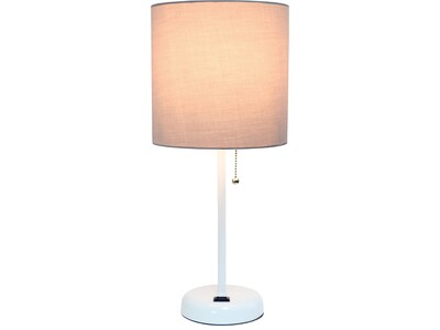 Creekwood Home Oslo Incandescent Table Lamp, White/Gray (CWT-2008-GO)
