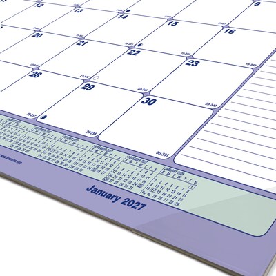 2027 Brownline Classic 17.75" x 10.875" Monthly Desk Pad Calendar, Blue/White (C181700-27)