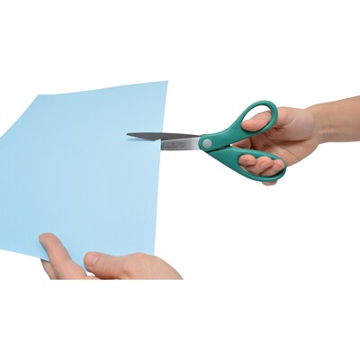 Westcott KleenEarth 8" Stainless Steel Scissors, Pointed Tip, Blue/Green, 2/Pack (14882)