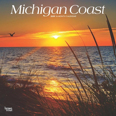 2025 BrownTrout Michigan Coast 12 x 12 Monthly  Wall Calendar (9781975475253)