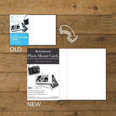 Strathmore Photo Mount Cards, 5 x 6.875, White, 200/Pack (STT1056801)