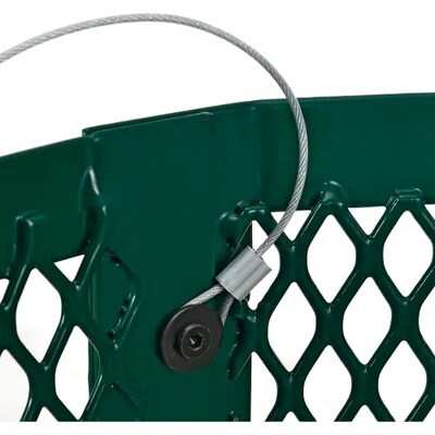 Global Industrial Outdoor Diamond Steel Trash Can w/ Rain Bonnet Lid & Base, 36 Gallon, Green (261926GND)
