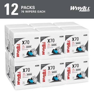 WypAll PowerClean X70 Fabric Cleaning Towels, 12, White, 12/Carton (4120050)