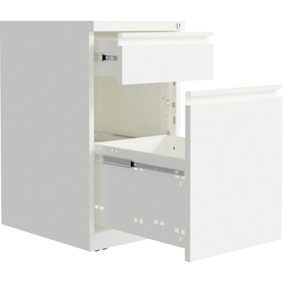 Lorell SOHO 2-Drawer Mobile Vertical File Cabinet, Letter Size, Lockable, 20"H x 15"W x 27.8"D, White (LLR03103)