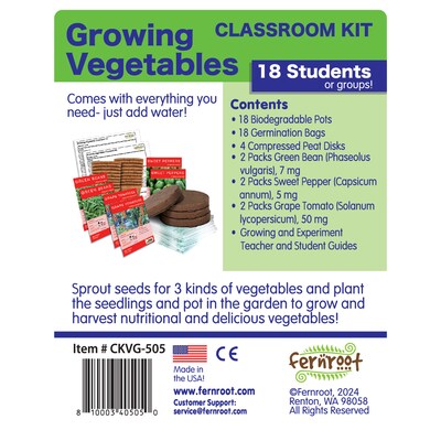 Fernroot Growing Vegetables Classroom Kit, Multicolored, 42/Set (SRCCKBS505)