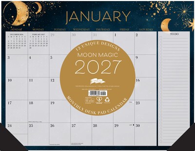 2027 Willow Creek Modern Minimalist 22 x 17 Monthly Desk Pad Calendar, Assorted Colors (66607)