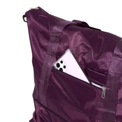 Nicci Polyester Travel Duffel Expandable Bag, Deep Purple (CBM10003-DPUR)