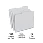 Staples® Reinforced File Folders, 1/3 Cut Tab, Letter Size, Gray, 100/Box (TR508895)