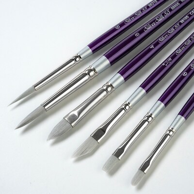 Silver Brush Silver Silk Creative Brushes, 6/Pack (SLVSS8877)
