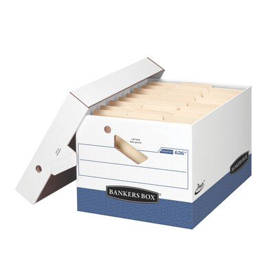 Bankers Box Presto Heavy-Duty Instant Assembly File Storage Boxes, Lift-Off Lid, Letter/Legal Size, 4/Pack (0063602)