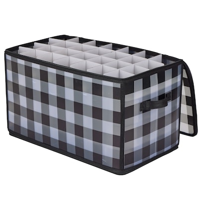 Organize It All Ornament Organizer with Lid, Buffalo Plaid (9003-BP)