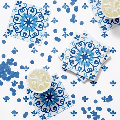Creative Converting Blue Willow Party Napkins, Blue/White, 64/Pack (DTC365101BNAP)