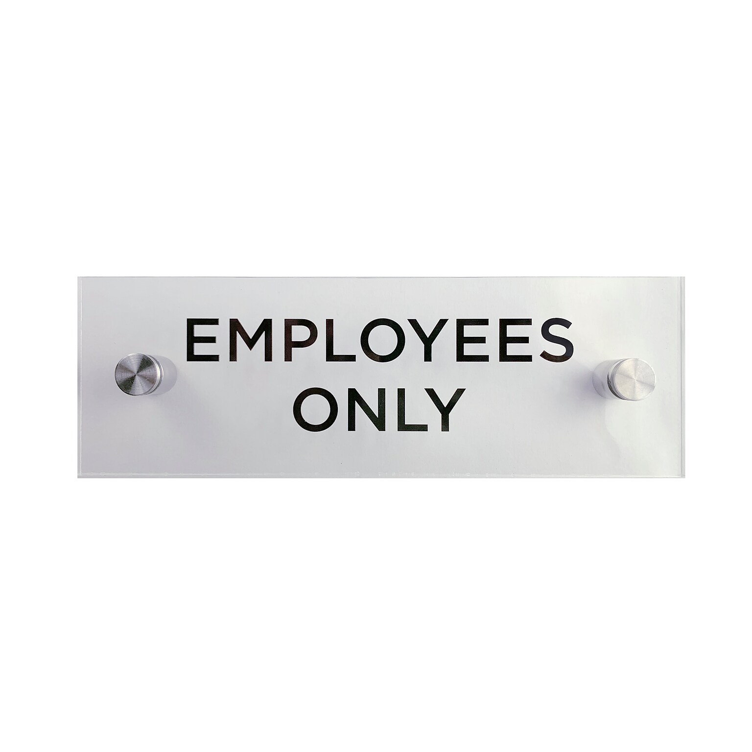 Cosco Employees Only Indoor Wall Sign, 3 x 9, Acrylic Clear (098530)