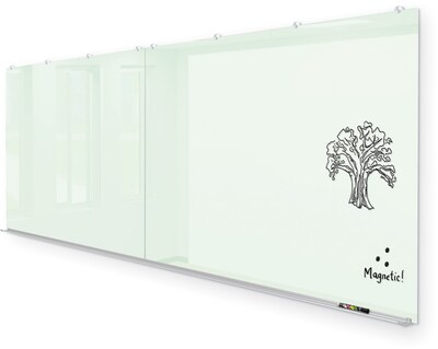 MooreCo Rapport Commercial Series Glass Dry Erase Board, 4H x 12W (GWA412-GLOSSWHITE)