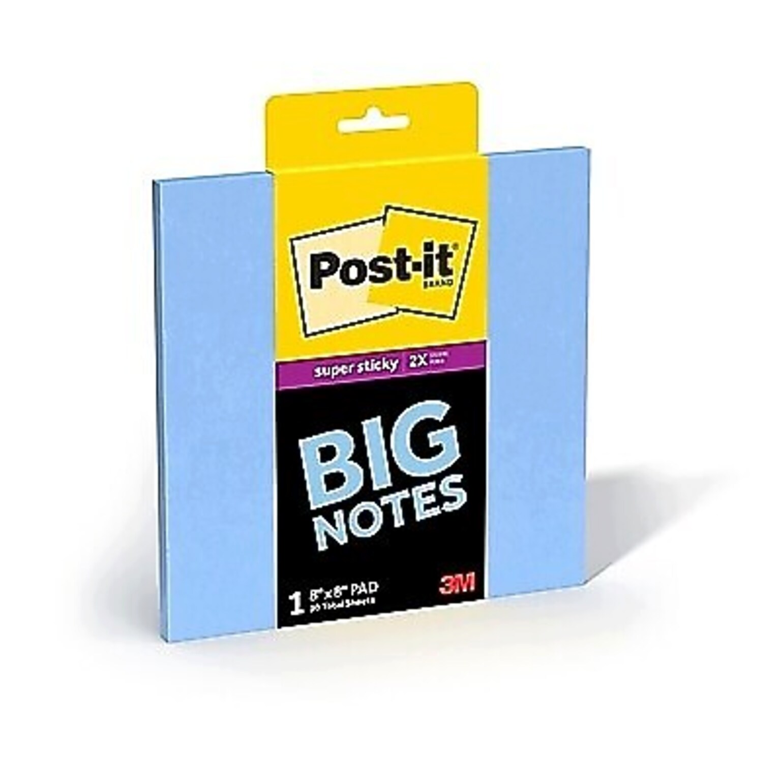 Post-it Big Super Sticky Notes, 8 x 8, Washed Denim, 30 Sheets/Pad (BN-8BLU)