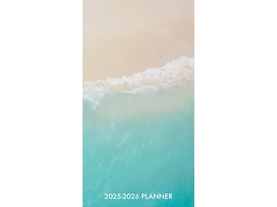 2025-2026 Willow Creek Waves 3.5 x 6.5 Monthly Planner, Paper Cover, Blue/Beige (47132)
