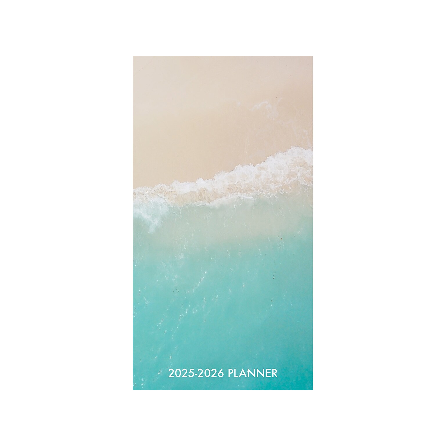 2025-2026 Willow Creek Waves 3.5 x 6.5 Monthly Planner, Paper Cover, Blue/Beige (47132)
