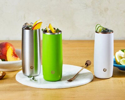 Stainless Steel Highball Cocktail Glass Set, Set of 2 - Black