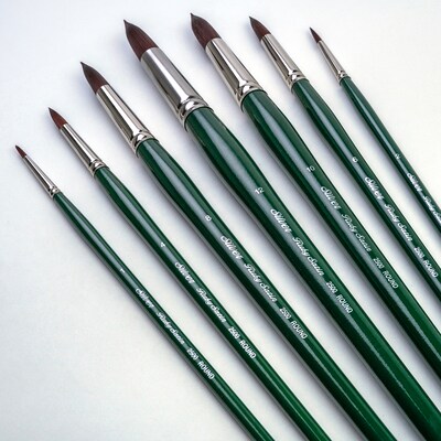 Silver Brush Ruby Satin Long Round Brush, 7/Pack (SLVRS2593)