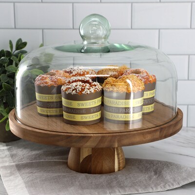 MegaChef Acacia Wood Cake Stand, Wood (935122132M)