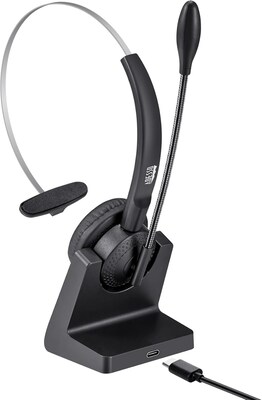 Adesso Xtream Bluetooth Mono Phone & Computer On-Ear Headset, Black (XTREAM P300)