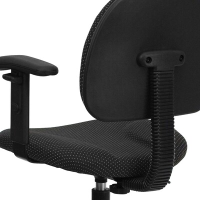 Flash Furniture Fabric And Fire-Retardant Foam Drafting Chair, Patterned Black (BT-659-BLK-ARMS-GG)