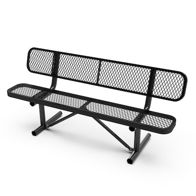 Flash Furniture Sigrid Steel 3-Seat Outdoor Bench, Black (SLFAG4HUT2H48LB)