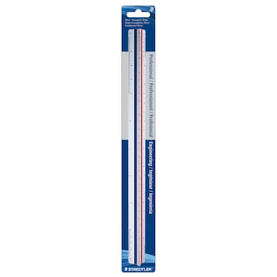 Staedtler Mars 12 Plastic Engineer Ruler, White (987 18-34BK)