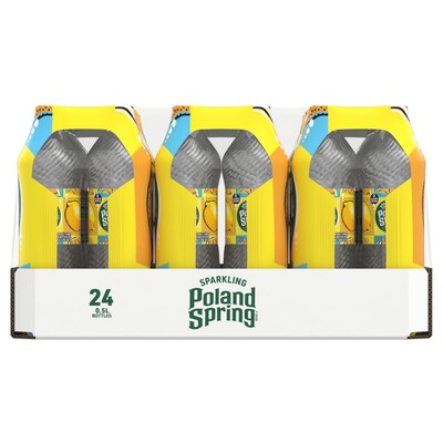 Poland Spring Sparkling Water, Lively Lemon, 16.9 oz. Bottles, 24/Carton (12349569/100965)