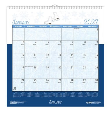 2027 House of Doolittle Seasonal Holiday 12 x 12 Monthly Wall Calendar (338-27)