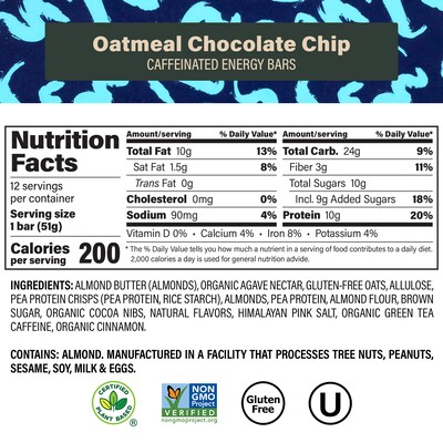 VERB Caffeinated Gluten Free Assorted Protein Bar Variety Pack, 1.8 oz., 24/Pack (600-04177)