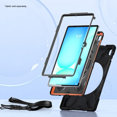 SaharaCase Raider X Series TPU 13.1" Heavy Duty Hand Strap Case for Galaxy Tab S10 FE+, Black (TB00473)