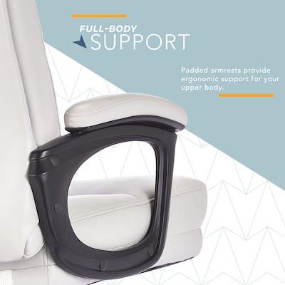 Click365 Classic Ergonomic Bonded Leather Executive Big & Tall Chair, 350 lb. Capacity, Light Gray (CCHR10023C)