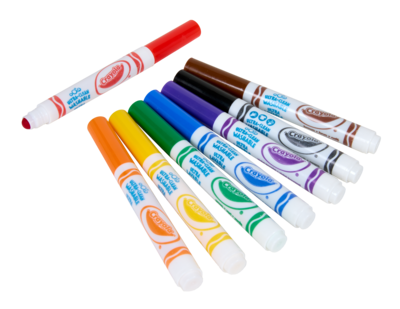 Crayola Washable Water-Based Marker, Crush Resistant Tip, Assorted Colors, 8/Pack (81-1548)