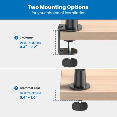 Mount-It! Full Motion Microphone Boom Arm for 3/8" & 5/8" Mic Mounts, Holds up to 2.2 lbs., Matte Black (MI-7611)