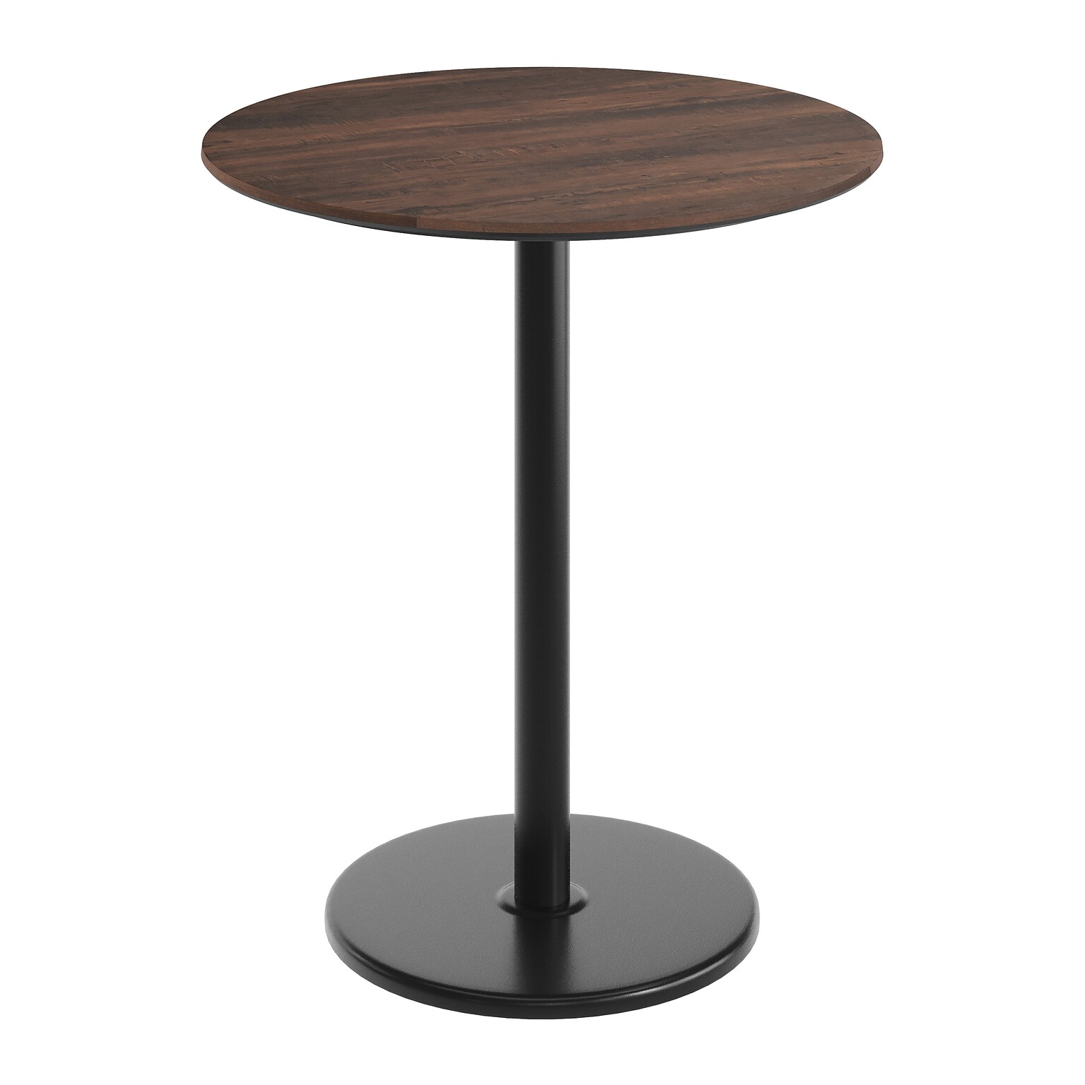 Flash Furniture Acadia 36 Round Wooden Dining Table, Dark Brown/Black Base (STRD36WBRTR24B)