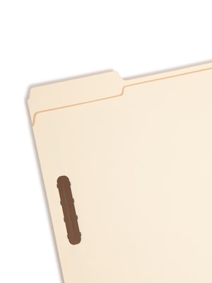 Smead Fastener File Folders, 2 Fasteners, Reinforced 1/3-Cut Tab, Letter Size, Manila, 50/Box (14537)