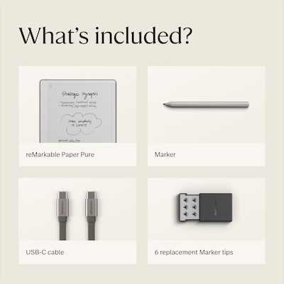 reMarkable Paper Pure 10.3”  Paper Tablet with Marker, Gray (RM92A-1000NW)