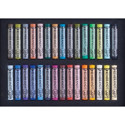 Rembrandt Soft Full Stick Pastel Cardboard Landscape Box Set, Assorted Colors, 30/Set (RBX31823032)