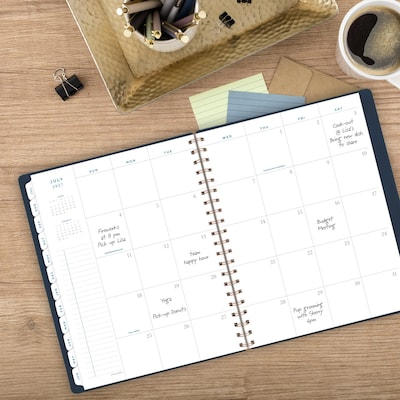 2026-2027 AT-A-GLANCE Signature 8.5" x 11" Academic Weekly & Monthly Planner, Faux Leather Cover, Navy (YP905A-20-27)