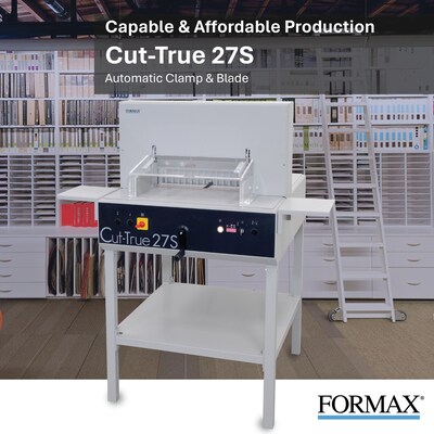 Formax Cut-True 27S 18.9” Semi-Automatic Guillotine Paper Cutter with LED Laser Line, White (CUT-TRU