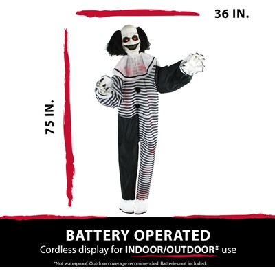 Haunted Hill Farm Life-Size Animatronic Clown (HHCLOWN-11FLSA)