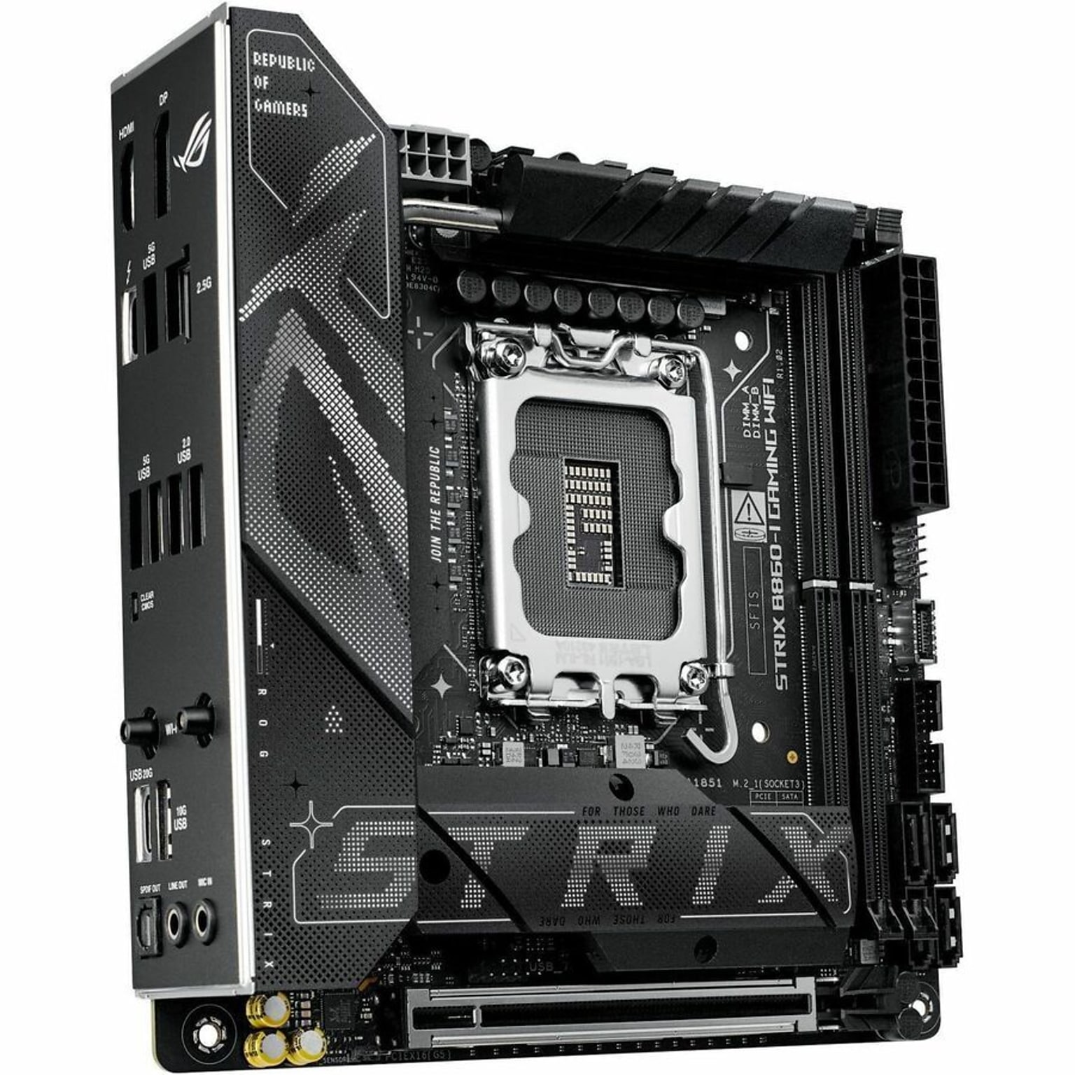 Asus ROG STRIX Socket LGA 1851 Mini-ITX Intel Core Ultra Processors Gaming Desktop Motherboard (ROG-B860-I-GAMING-WIFI)