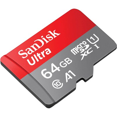 SanDisk Ultra 64GB microSDXC Memory Card with Adapter, Class 10, U1 (SDSQUAB-064G-AN6MA)